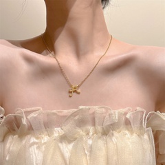 Fashion Simple A Letter Full Diamond English Letter Collarbone Necklace