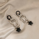 Fashion Geometric Circle Twisted Black Pentagram Alloy Earringspicture8