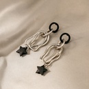 Fashion Geometric Circle Twisted Black Pentagram Alloy Earringspicture12