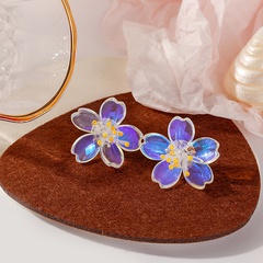 Fashion Transparent Flowers Acrylic Colorful Color Sweet Alloy Earrings