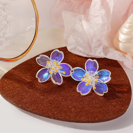 Fashion Transparent Flowers Acrylic Colorful Color Sweet Alloy Earrings's discount tags