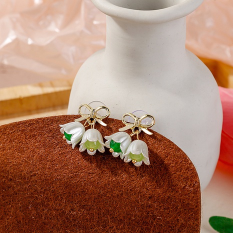 Fashion Linglan Flower Creative Bowknot Bell Alloy Earrings's discount tags