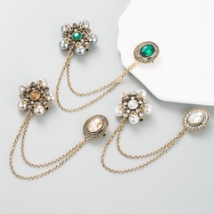 Moda creativa aleación incrustaciones de perlas de diamantes de imitación broche ramillete Accesorios