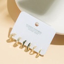 fashion copper Chain Zircon Heart Ear Studs setpicture10