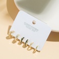 fashion copper Chain Zircon Heart Ear Studs setpicture20