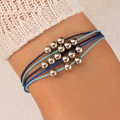 Fashion Bead Single Layer Braid Rope Ethnic Style Tassel Carrying Strap Adjustable Bracelet