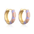 Fashion Candy Color Dripping Oil Vintage Circle Female Copper Electroplating Real Gold Earringspicture12