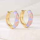 Fashion Candy Color Dripping Oil Vintage Circle Female Copper Electroplating Real Gold Earringspicture7