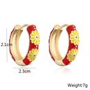 Fashion Candy Color Dripping Oil Vintage Circle Female Copper Electroplating Real Gold Earringspicture6