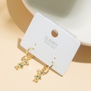 Fashion Simple Small Geometric Bear Letter Inlay Rhinestone Earrings Womenpicture6