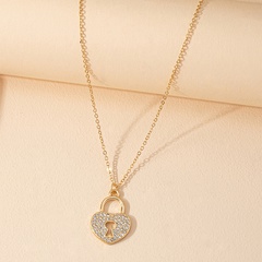European and American Hot Diamond Small Lock Pendant Affordable Luxury Fashion Clavicle Chain Female Temperament Elegant Heart Necklace