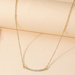 Simple Style Alloy Geometric Pattern Necklace Daily Diamond Rhinestone Copper Necklaces 1 Piecepicture8