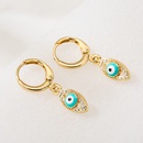 Fashion Devils Eye Geometric Copper Plating 18K Gold Drop Oil Zircon Earringspicture6