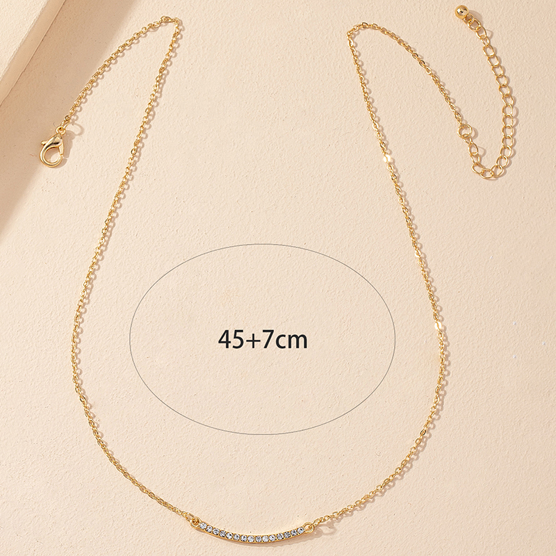 Simple Style Alloy Geometric Pattern Necklace Daily Diamond Rhinestone Copper Necklaces 1 Piecepicture4