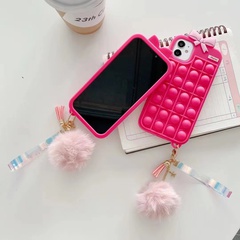 Fashion Nette Bogen Fuzzy Anhänger Quetschen Spielzeug Telefon Fall für Iphone11