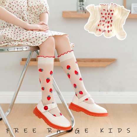 wholesale accessories children's strawberry silk socks Nihaojewelry's discount tags