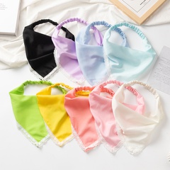 New Fashion Headcloth Solid Color Elastic Band Stretch Female Hair Band Lace Trim Ornament