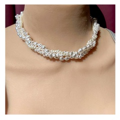 Mode Saiten Geometrische Perlen Muster Wicklung Kurze Weibliche Halskette