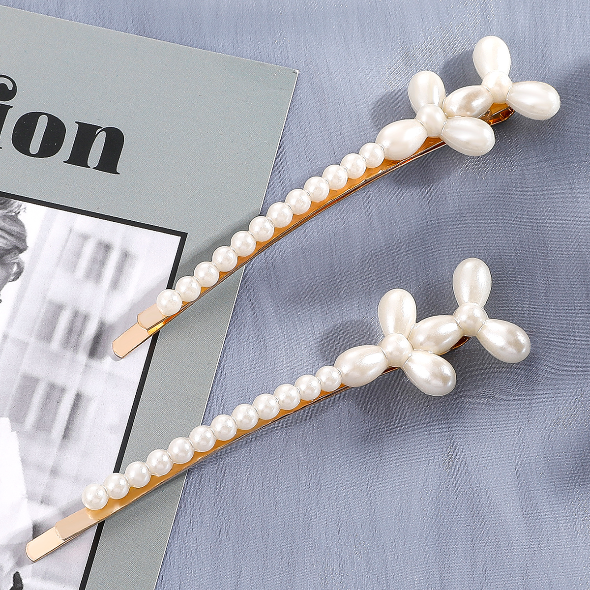 WomenS Retro Sweet Geometric Flower Imitation Pearl Alloy Hair Accessories Inlaid Pearls Artificial Pearls Hair Clip 1 Setpicture3