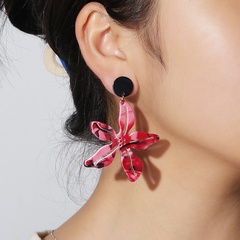 Fashion Jewelry Simple Retro Red Starfish Geometric Acrylic Earrings