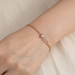 Nouveau Mode Simple Bijoux Coeur-En forme de Zircon Accessoires Coude De Cuivre Bracelet