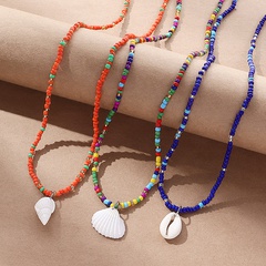 Women'S Fashion Ethnic Style Shell Beaded Shell Pendant Necklace No Inlaid Necklaces