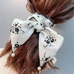 Fashion Retro Black and White Contrast Color Bowknot Hair Ring