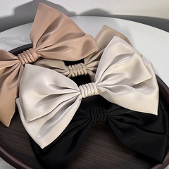 fashion Solid Color Bow shape Spring Clip fabric hair Clip