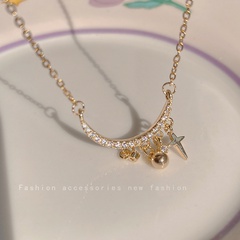 Super Fairy Zircon Moon Necklace Light Luxury Clavicle Chain 2022