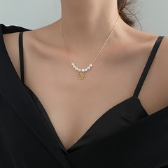 Goldenen Galvani Anhänger Chinesischen Charakter gute luck Perle kupfer Halskette