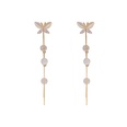 Threedimensional red and white pearl long tassel alloy ear linepicture8