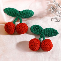 Women'S Cute Cherry Knitting Hair Accessories Knitting No Inlaid Hair Clip 1 Set