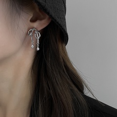 Fashion Alloy Bow Earrings Daily Electroplating Crystal Stud Earrings As Shown in the Picture