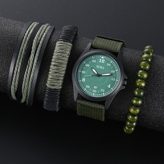 Men's Casual Watch Army Style Watch Woven Nylon Strap Men's Calendar Sports Quartz Watch