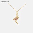 fashion diamond pendant flamingo copper necklacepicture17
