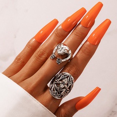 Punk style Frog Animal Three-Dimensional Ring Two-Piece set