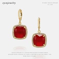 fashion simple goldplated zircon geometric earrings wholesalepicture16