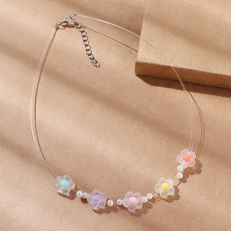 Fashion Fresh Creative Resin Multicolor Plum Shaped Beaded Necklace's discount tags