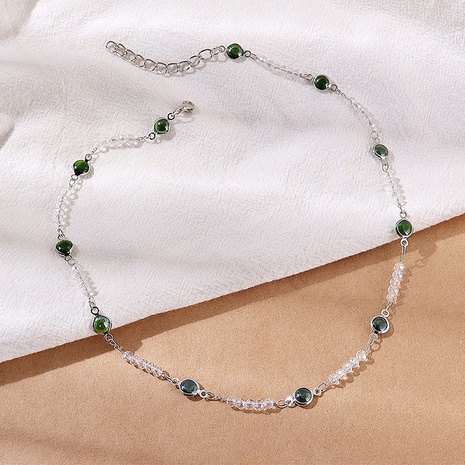 Mode Transparent Vert Géométrique En Forme de Perles De Résine Collier's discount tags
