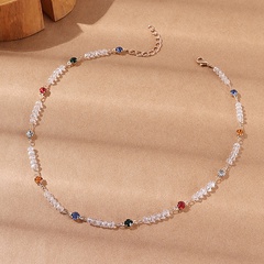 Mode Kreative Transparent Multicolor Perlen Legierung Geometrische Halskette