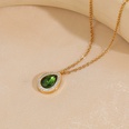 stainless steel 18k water drop zircon green fashion crystal pendant earringspicture16