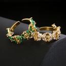 Fashion Copper Plating 18K Gold Flower Shaped Inlaid Zircon Geometric Open Ring Femalepicture8