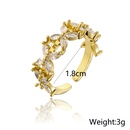 Fashion Copper Plating 18K Gold Flower Shaped Inlaid Zircon Geometric Open Ring Femalepicture9