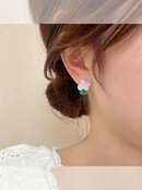 Fashion Asymmetric Purple Flower Womens Summer Simple Cute Alloy Stud Earringspicture11