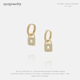 fashion popular goldplated zircon small lock earringspicture15