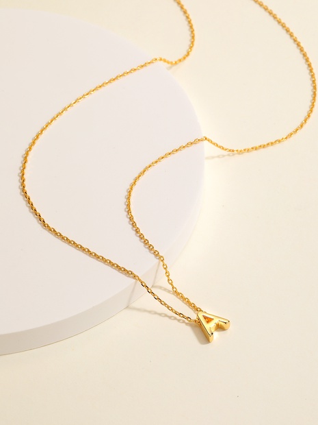 Collar Simple Chapado en cobre con letra de oro de 18 quilates's discount tags