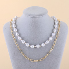 Elegant Retro Double-Layer Clavicle Chain Freshwater Pearl Woven Necklace