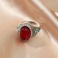 Fashion Palace Retro Inlaid Jewel Alloy Red Oval Ringpicture9