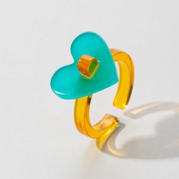 Fashion Cute HeartShaped Colorful Resin Ring 5Piece Setpicture7
