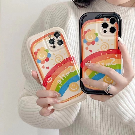 cute rainbow Painting plastic 12 pro max Iphone cover's discount tags